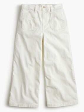 J. Crew Point Sur wide-leg crop jean in white